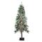 7ft Pre-Lit Flocked Alpine Artificial Christmas Tree, Clear Lights